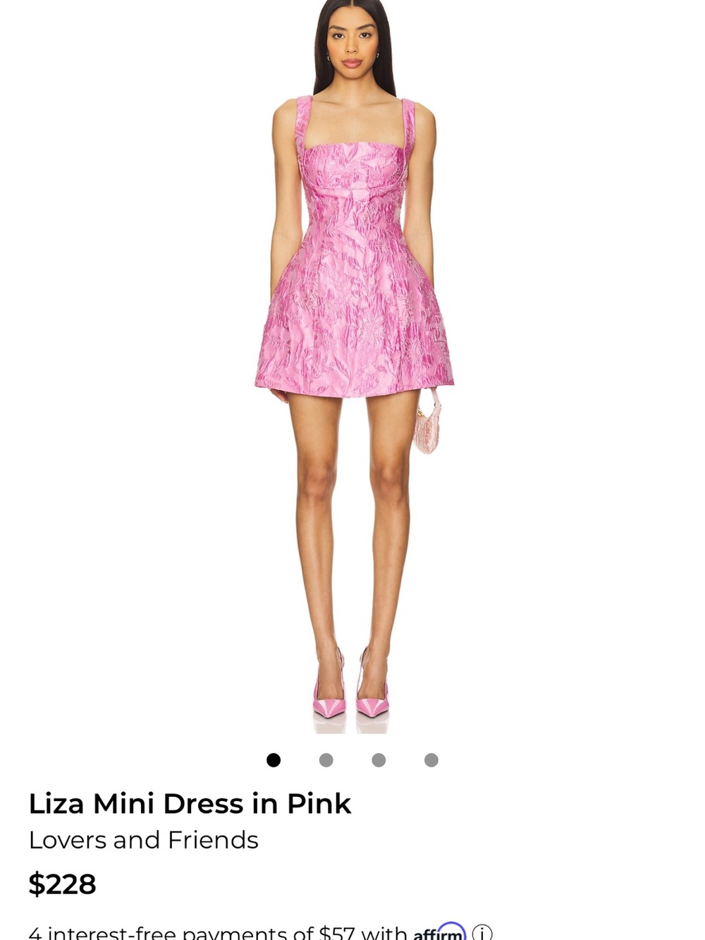Lovers + Friends Pink Textured Liza Mini Dress